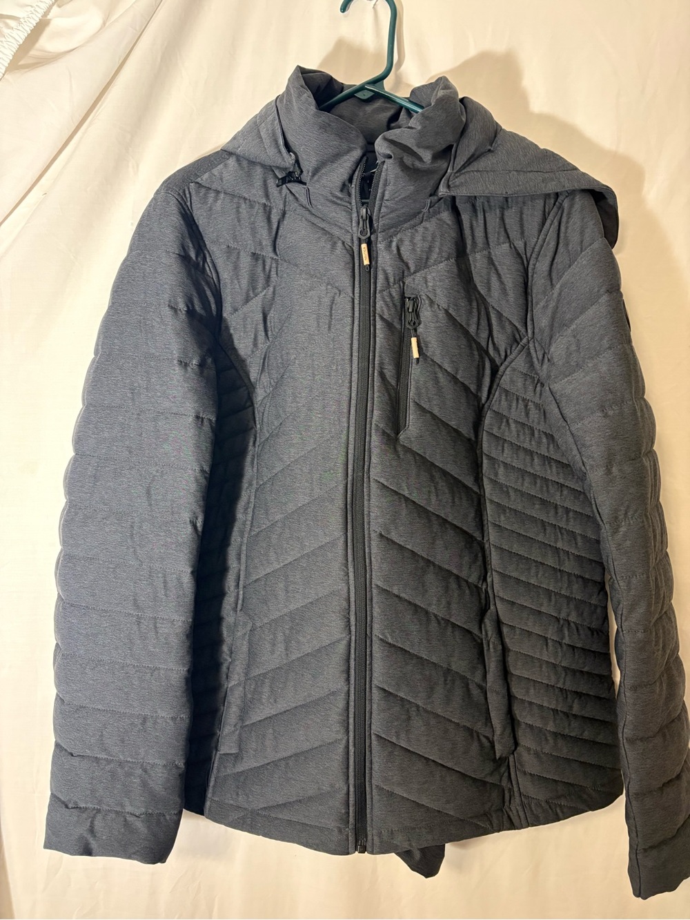 Nautica Women's Quilted Hooded Puffer Jacket - Charcoal Gray BRAND NEW W/OUT Tag